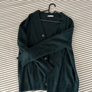 Men's Dark Green Cardigan Sweater
